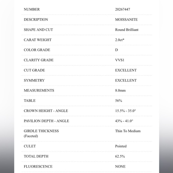 Moissanite Sterling Ring Triple 3 Stone 5 TOTAL CTW 2 CT center stone sz US 8.5 - Picture 16 of 17